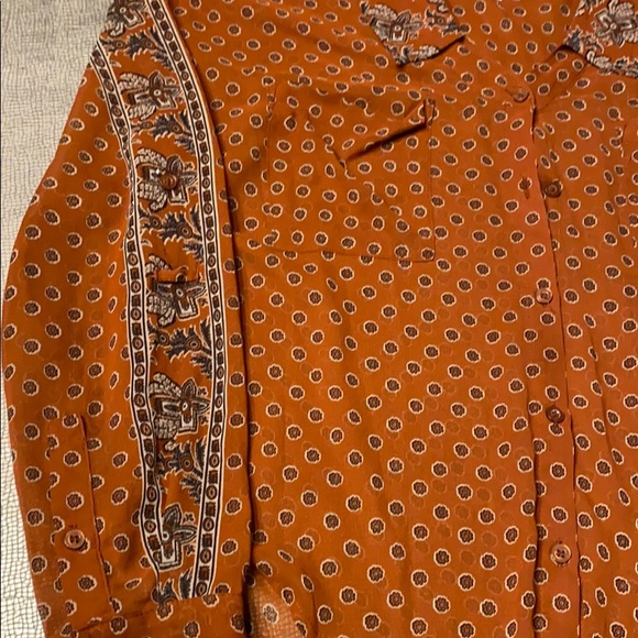 Free People top XS sheer button front - Picture 5 of 6